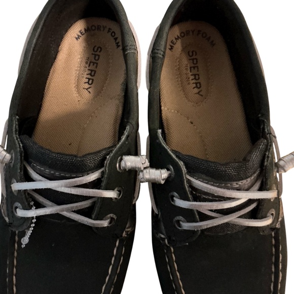SPERRY TOP-SIDER IVYFISH NAVY SILVER BOAT SHOES SIZE: 7.5 M Preppy School - Picture 6 of 8